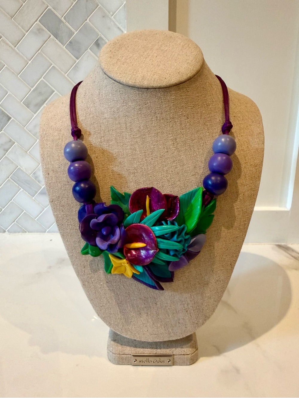 Libby Nicholson Floral Clay Necklace